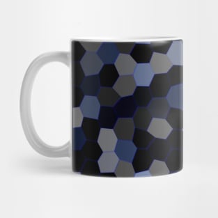 Dark Black, Grey and Blue Mosaic Mug